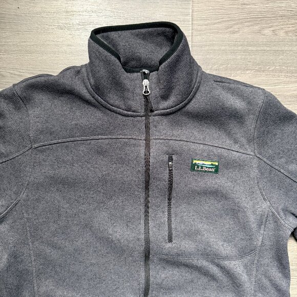 L.L. Bean Men's Sweater Fleece Full-Zip Jacket - Dark Grey - Picture 2 of 6